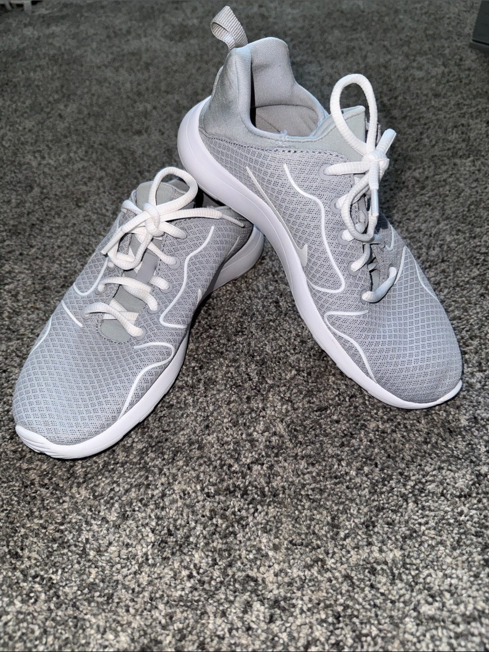 Nike Kids Light Gray Mesh Sneakers - White Accents